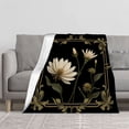 thumbnail image 2 of Elegant Floral Design Flannel Blanket - Soft Cozy and Warm for Sofa Travel Bed and Chair - Vintage Aesthetic Comfort, 2 of 7