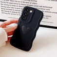 thumbnail image 5 of for Galaxy S23+ Plus Case 5G(6.6" 2023),Cute 3D Colors Love Heart Wavy Frame Full Protection for Samsung Galaxy S23+ 6.6" Soft TPU Shockproof Phone Cover for Women Girls,Black, 5 of 6