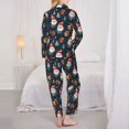 thumbnail image 3 of KLL Cute Santa Claus Gift Print Women's Long Sleeve Pajamas with Pants Sleepwear Loungewear 2 Set-, 3 of 8