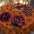 thumbnail image 4 of Halloween Round Tablecloth - 60 inch Round Spider Web Table Cloth Washable Wrinkle Resistant Decorative Table Cover for Holiday Dinner Party, Banquet, Dining Table, 130 GSM, 4 of 6