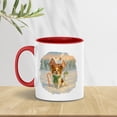 thumbnail image 3 of Hello Winter Vintage Papillon Enjoys Snowy Day with Snowman 11oz Accent Two-tone Mug Pap Butterfly Dog Lover Coffee Tea Cup - 12019, 3 of 5