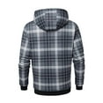thumbnail image 4 of LNZGNM Mens Flannel Plaid Jacket Fleece Lined Sherpa Lined Plaid Shirt Full Zip with Hood Jackets with Pokect Casual Winter Warm Coats,Gray 2XL, 4 of 4
