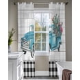 thumbnail image 4 of Farmhouse Wood Grain Sheer Curtains 84 Inch Length 2 Panels Set for Living Room/Bedroom, Modern Cactus Truck Black Plaid Kitchen Curtains Grommet Semi-Sheer Curtains Window Treatments 42"x84"x2, 4 of 7