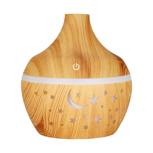 Star Sky Wood Grain Creative Hollow Star Moon Humidifier Colorful Translucent Mini Portable 130Ml Aromatherapy Machine