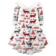 thumbnail image 3 of PENGXIANG Robe de Noël pour Femmes Manches Longues en Peluche Col en V Robe Midi Décontractée de Fête, 3 of 6