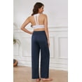 thumbnail image 4 of Asklazy Womens Wide Leg Pants Comfy Lounge Pajamas Loose Fit High Waisted Sweatpants Yoga with Pockets,US Size,S,Navy, 4 of 13