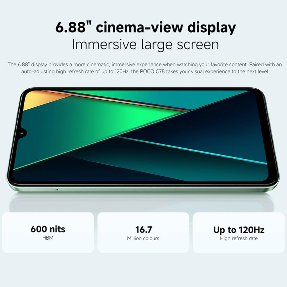 Poco C75 4G LTE GSM (128GB + 6GB) 50MP Triple Camera 6.88