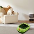 thumbnail image 4 of Tvtnvo Pet Litter Box Extra Large Semi Enclosed Splash Proof Easy Clean Design with Privacy High Sides Non Slip Base Relaxedable Turn and Digging Space for Indoor Home Green 16.5x11.x6.3in, 4 of 5