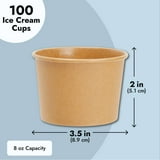 Juvale Paper Ice Cream Cups 8 oz Brown Disposable Dessert Bowls for ...