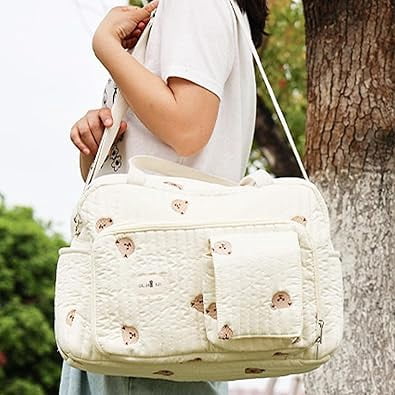 Handbags for Women, Multi-Pocket Adjustable Shoulder Strap Diaper Bag, Large Capacity Portable Travel Luggage Bag for Outdoor Camping, Hiking, Sports, Hospital