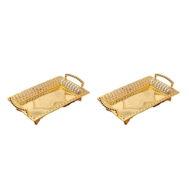 Bewildely Plate Alloy Fruit Sugar Trays KTV Plate Party Tray Dish Hotel Type1