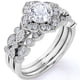 thumbnail image 1 of JeenMata Juego de Trío de Moissanita de Corte Redondo de 1,75 Quilates - Juego de Novia - Juego de Trío de Bodas - Anillo Solitario - Anillo de Aniversario - Oro Blanco de 18 K sobre Plata, 1 of 5