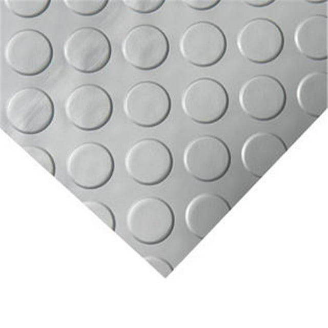 Rubber Cal 03-W265-S-05 Coin Grip Metallic PVC Flooring, Silver - 2.5 mm. x 4 x 5 ft.
