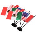 thumbnail image 4 of GOOHOCHY Juego de 2 banderas de mesa en miniatura de EE. UU., Canadá y México: decoración de escritorio, pancarta de oficina con soporte de plástico negro para reuniones y eventos internacionales., 4 of 7