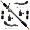 Detroit Axle - Rack & Pinion Outer Tie Rods Lower Ball Joints Sway Bars Replacement for 1988-1991 Honda Civic CRX - 7pc Set