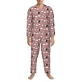 thumbnail image 3 of Uemuo Cute Calf Pattern 2-Piece Loungewear Set - Men’s Soft Sleepwear, Cozy Winter PJs, Comfy Sleep Set-X-Large, 3 of 7