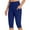 Blue, variant on Mrat Yoga Capris Pants Long Pants for Women Ladies Knee Length Leggings High Waisted Yoga Workout Exercise Capris For Casual Summer With Pockets Yoga Leggings with Pocket