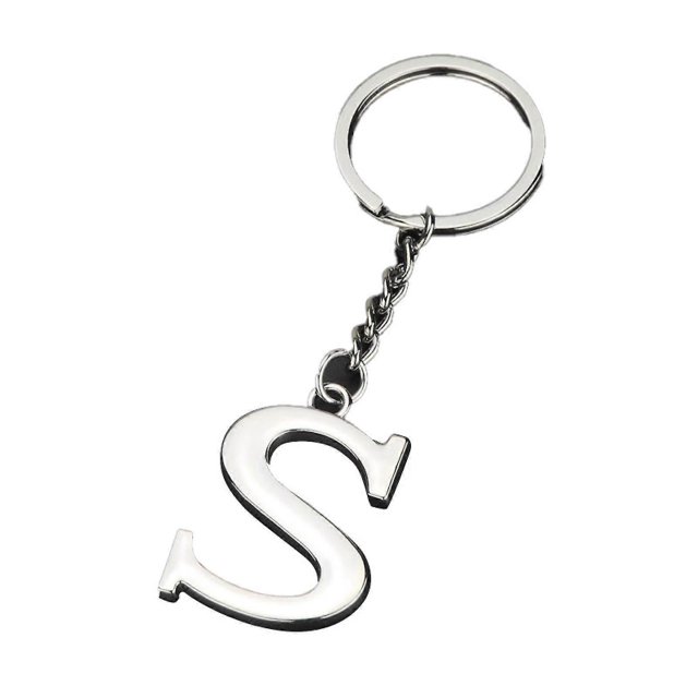 Llavero metálico galvanizado Az con 26 letras, resistente a la decoloración, ideal como regalo promocional.