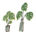 thumbnail image 2 of Zeckos Metal Tropical Monstera Potted Plant Wall Sculptures Set of 2, 2 of 6