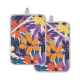 thumbnail image 7 of Yayeee Pot Holders Kitchen Heat Resistant with Pocket 7"x9.8" Cotton Oven Cooking Hot Pads, Colorful Painted Flowers Pattern, 7 of 7