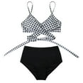 thumbnail image 3 of Women Criss Cross High Waisted String Floral Printed 2 Piece Bathing Swimsuit, 3 of 6