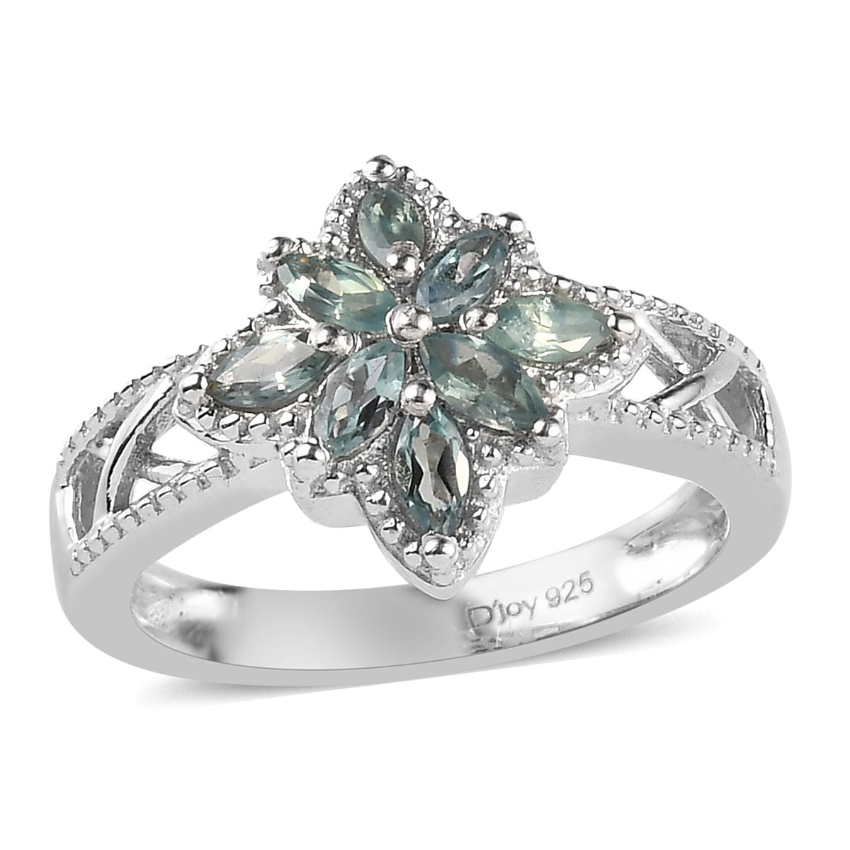 Shop LC - 925 Sterling Silver Platinum Plated Marquise ...