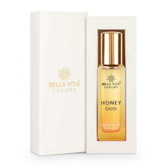 Bella Vita Luxury Honey Oud Eau De Parfum Unisex Perfume for Men & Women with Patchouli, Vanilla, Bergamot | Floral, Spicy EDP Fragrance Scent, 20 Ml