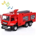 thumbnail image 1 of Camión de bomberos de juguete HUOGUO Metal con luz y sonido para niños de 3 a 7 años, 1 of 5