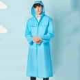thumbnail image 3 of Kabnic Raincoats for Adults - EVA Clear Raincoats with Hood, Reusable Rain Coats for Women & Men, Waterproof & Lightweight, Blue, 3 of 3