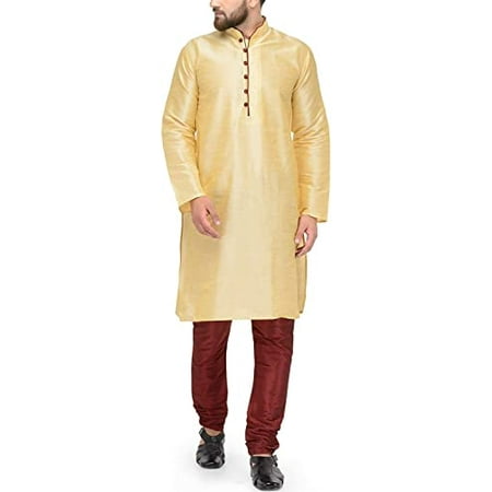 

Royal Kurta Mens Silk Blend Kurta Pyjama Set (36 Gold)