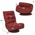 thumbnail image 3 of Costway Gaming Chair Fabric 6-Position Folding Lazy Sofa 360 Degree Swivel Grey\ Black\ Coffee High Back-Wine Red, 3 of 10