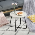 thumbnail image 4 of VECELO Metal Round Side End Table, Modern Storage Shelf Tray for Bedroom/Living Room/Office, Black & White, 4 of 8