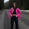 thumbnail image 1 of Txlixc Chaqueta acolchada para mujeres, chaqueta de cuello redondo de manga larga de color sólido para adultos, con bolsillos Txlixc  moda, 1 of 3