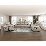 Lexicon Gainesville Microfiber Double Reclining Love Seat in Pewter