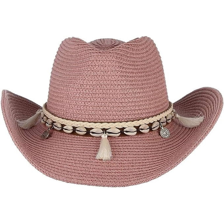 Straw Cowboy Hat for Women Men Girls Roll up Wide Brim  display picture 2