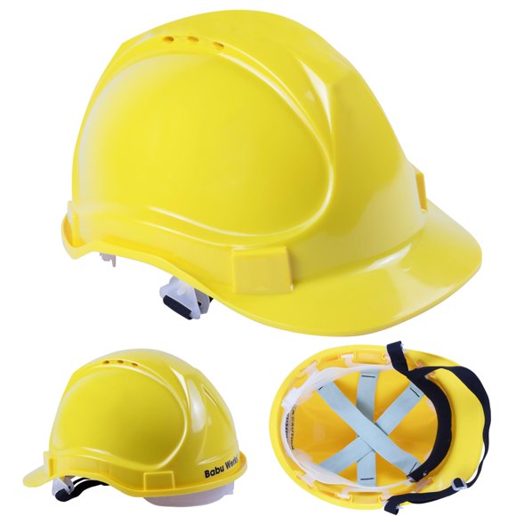 Casco de construcción infantil ajustable amarillo Babu Works