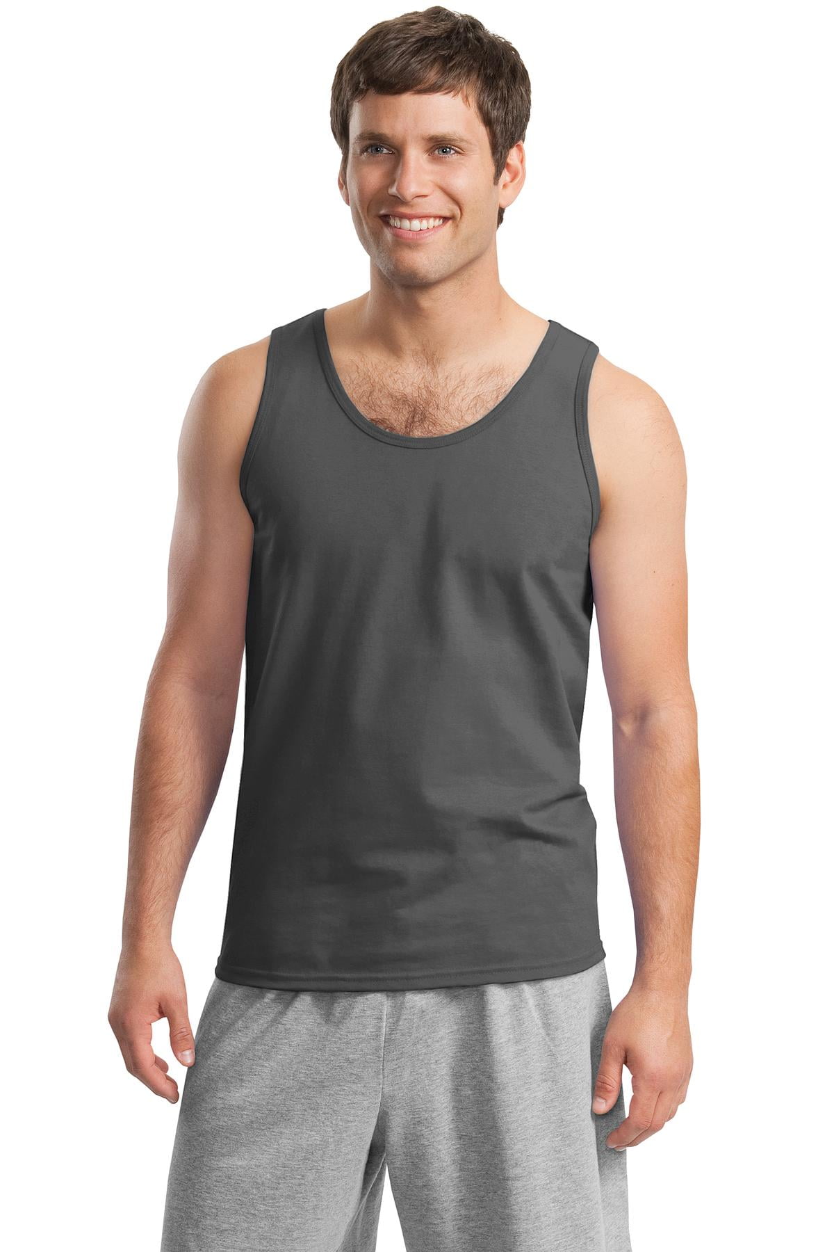 Gildan Men's 100 Percent Cotton U Neck Tank Top. 2200
