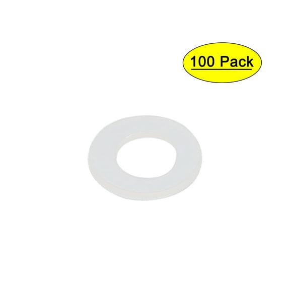 M3 x 6mm x 0.5mm Flat Nylon Insulation Spacer Washer Gasket Rings White 100 Pcs