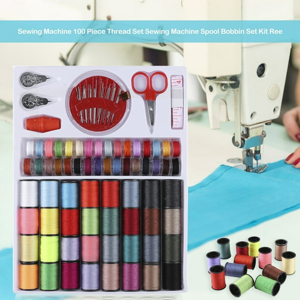 Juego de hilos surtidos de 100 Uds., bobina para máquina de coser, accesorios de bordado
