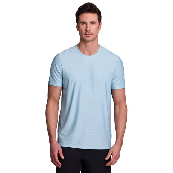 RBX Active Men's Tonal Stripe Closed Mesh Quick Drying Workout T-Shirt
