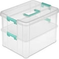 Stack and Carry 2 Layer Handle Box Stackable Plastic Small Container