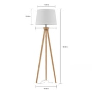 Lavish Home Tripod Floor Lamp – LED Standing Light with Oak Wood Base
