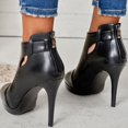 thumbnail image 5 of Penkiiy Womens Summer Booties Fine High Heels Ankle Boots Open Toe Back Zipper Cut Out Sexy Shoes 41 Black, 5 of 6