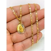 Tri Color Virgen de Guadalupe Pendant Necklace 18K Gold Filled For Womens 20 - Prime Jewelry 269