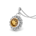 thumbnail image 3 of 6 MM Round Natural Citrine 925 Silver Simple Celtic Knot Women Valentines Day Gifts Necklace, 3 of 4
