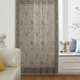 thumbnail image 5 of Beige Boho Sheer Curtains 72 Inches Long, Vintage Floral Abstract Art Ethic Tribe Light Filering Curtains, Breathable Simi Curtain Privacy Drapes for Living Room Bedroom Lightweight Window Treatment, 5 of 9