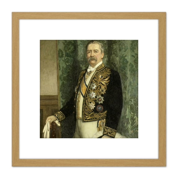 Haverman Portrait Willem Rooseboom Painting 8X8 Inch Square Wooden Framed Wall Art Print Picture with Mount