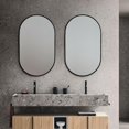 thumbnail image 3 of Decor Wonderland Khristy Oval Black Metal Framed Bathroom Vanity Wall Mirror 23.6 x 39.5 in., 3 of 11
