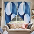 thumbnail image 2 of Abstract Stitching Swag Curtain Valance for Windows, Blue White Gradient Circular Window Treatments Short Swag Topper for Kitchen Windows Bathroom Bedroom, 28"x36", 2 of 8
