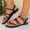 Black, variant on Gspmoly Dressy Sandals Women, Women's Fashion Casual Summer New Beach Solid Color Buckle Flat Sandals Wedge Sandals Gold 41